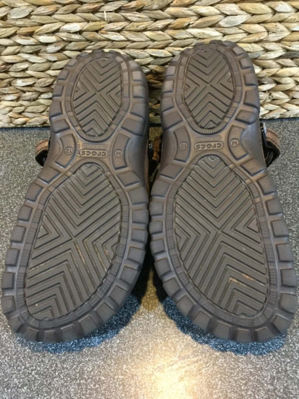 CROCS Brown Suede-Look Slip-On Clogs with Backstrap